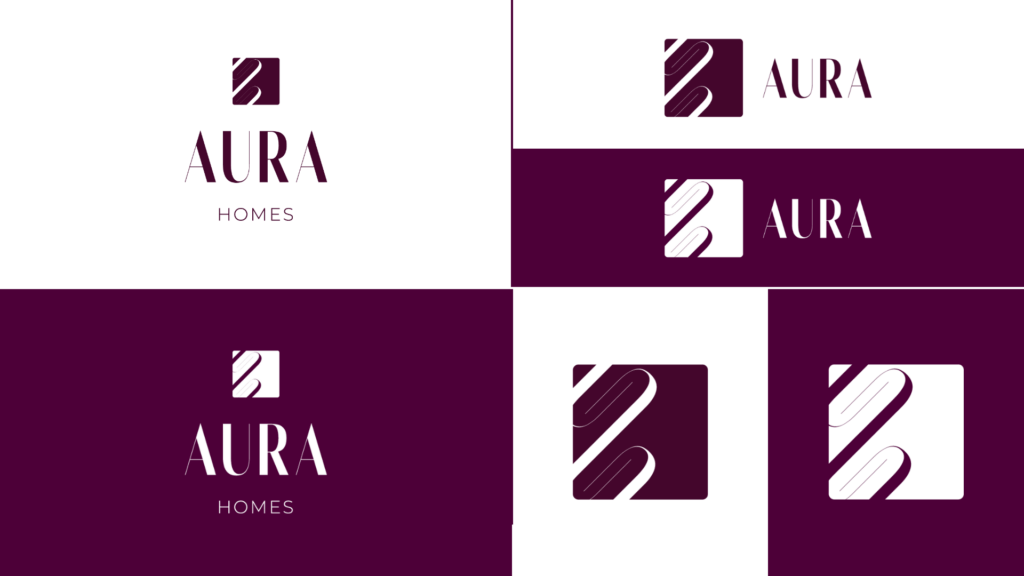 Aura Homes and Spaces_Logo Variations